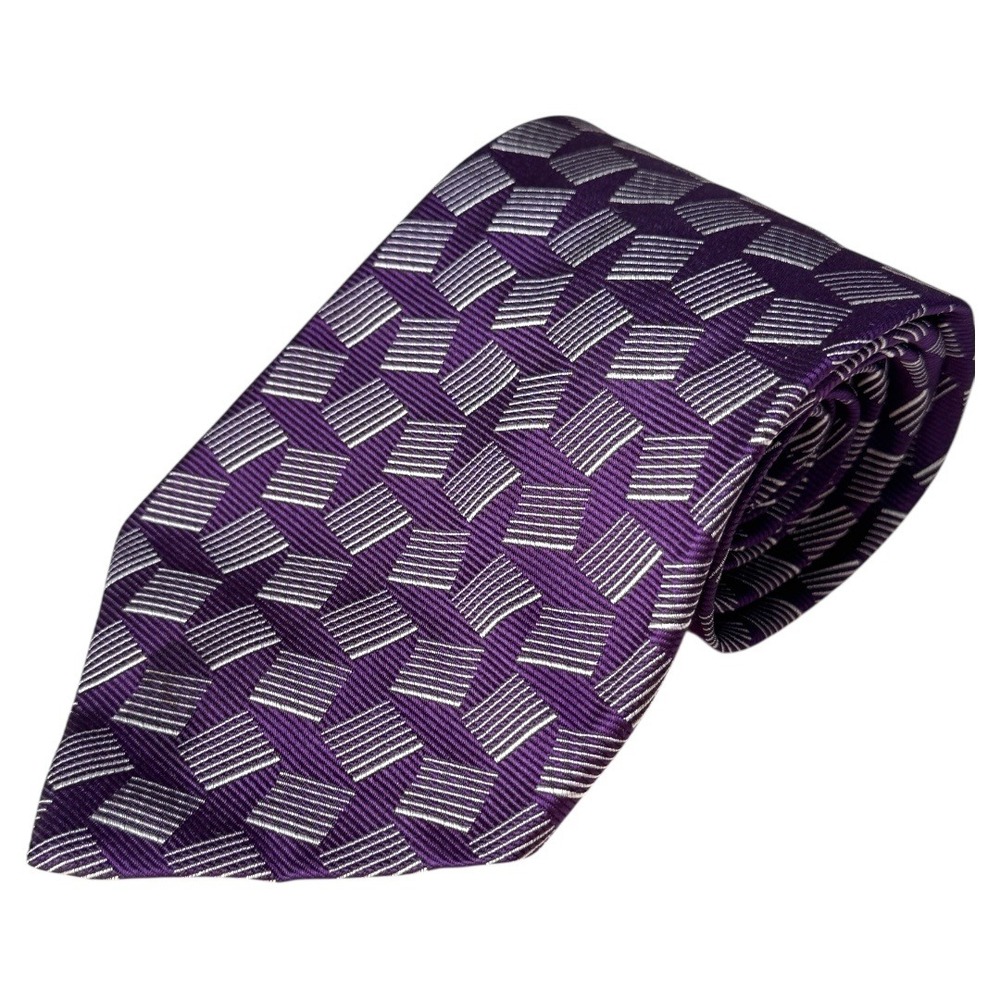 Polo Ralph Lauren Men's Purple Geometric Necktie Business Casual
